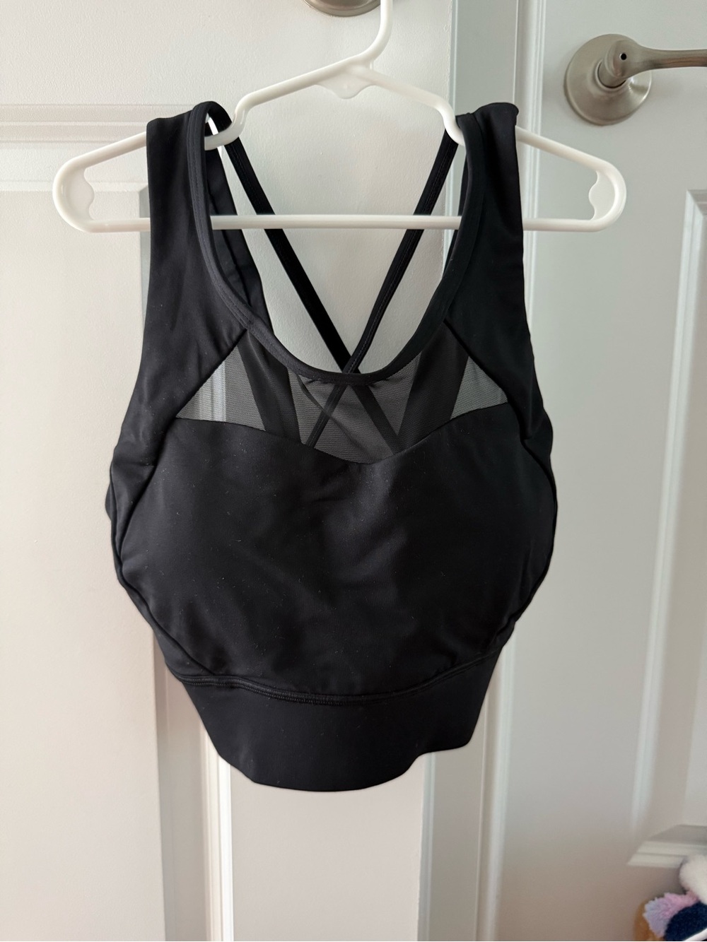 lululemon athletica Black Mesh-Panel Strappy Sports Bralette